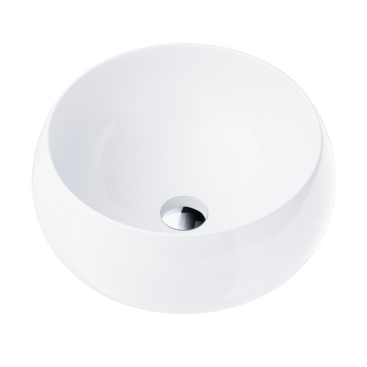 Corsan round countertop washbasin 400x400x160 mm with chrome click-clack plug