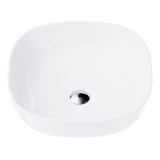 Corsan square countertop washbasin 420x420x145 mm with chrome plug