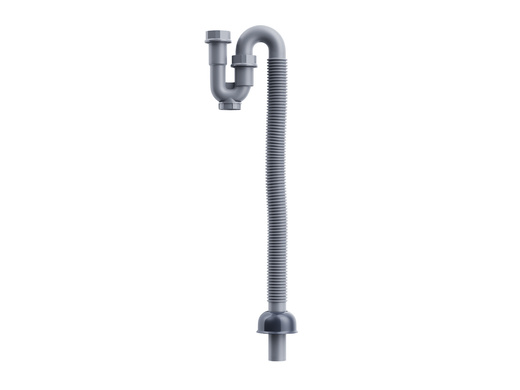 Flexible pleated siphon for the Corsan MU02 washbasin