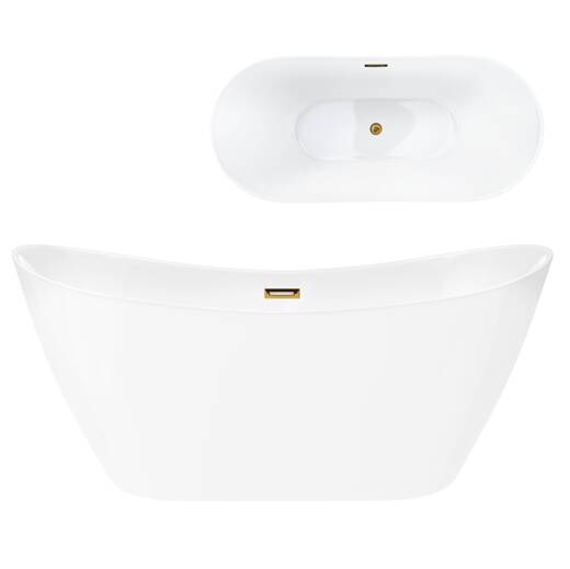 Freestanding bathtub Corsan NAUTI 160 x 75 cm Click-clack Gold