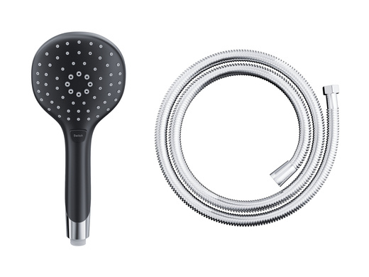 Shower handset Corsan CMP002BL black with CMW150 shower hose