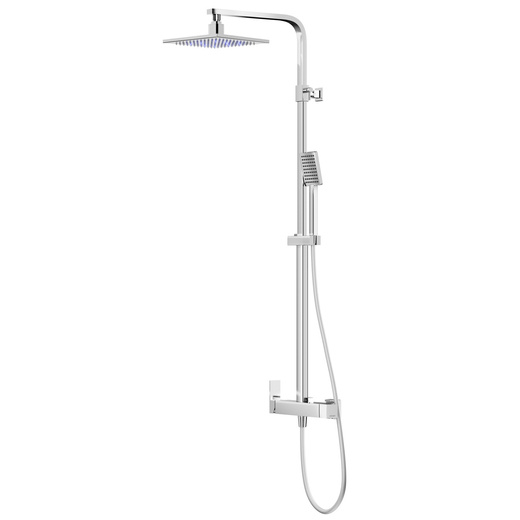 Shower set Corsan ANGO shower column LED chrome rain shower