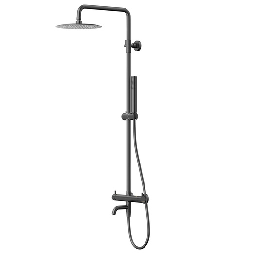 Shower set Corsan LUGO shower column Rain shower 25cm Swivel spout Black