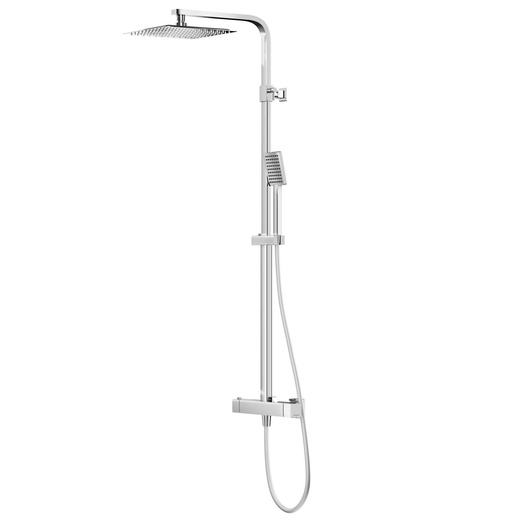 Shower set with thermostat Corsan ANGO column Rain shower 25cm Chrome