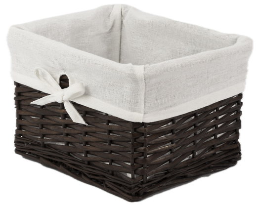 Wicker basket Koszoplotka black wenge with lining 26x23x19h