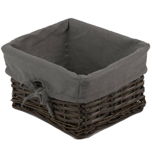 Wicker basket Koszoplotka black wenge with lining 30x19x21h