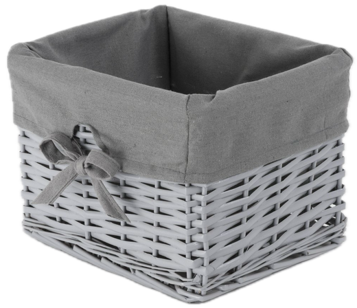 Wicker basket Koszoplotka gray with lining 26x23x19h