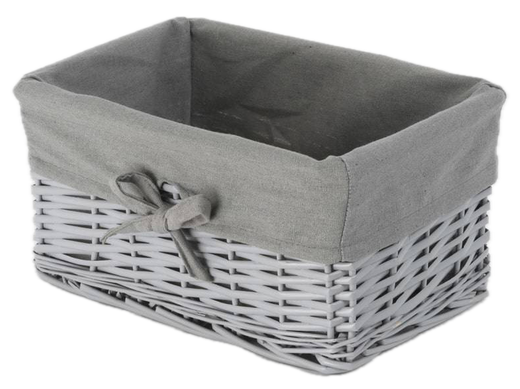 Wicker basket Koszoplotka gray with lining 30x20x15h