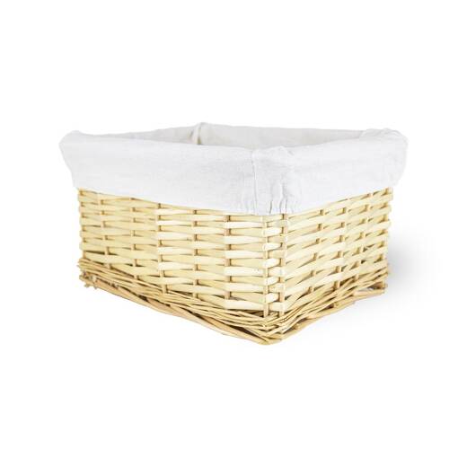 Wicker basket Koszoplotka natural with lining 30x20x15h