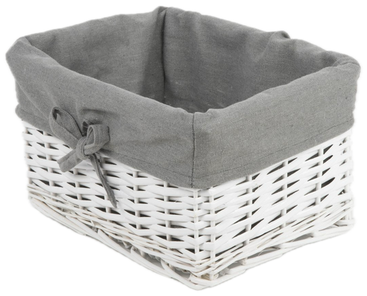 Wicker basket Koszoplotka white with lining 30x20x15h