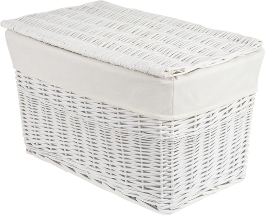 Wicker chest with lining Koszoplotka white 52x36x30h