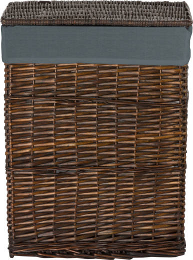 Wicker laundry basket with lining Koszoplotka wenge 51x33x66h