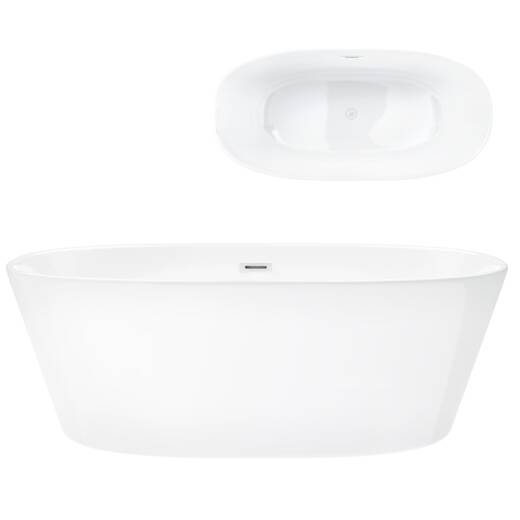 Corsan SALINA freistehende Badewanne 170 x 72 cm Klick-Klack-Stöpsel Weiß