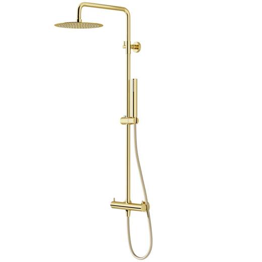 Duschset Corsan LUGO Duschsäule Regendusche 25cm Golden