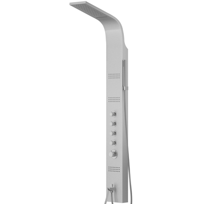 Corsan CASCADE Duschpaneel Thermostat Silber Auslauf