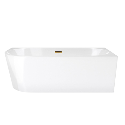 Corsan INTERO freestanding corner bathtub SLIM 150 x 75 Right-hand installation click-clack plug Gold