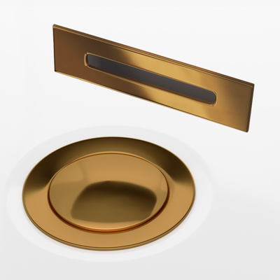 Copper / Rose gold bathtub set - click-clack plug with cover