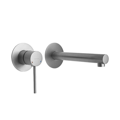 LUGO CMB7515BSL Wall-mounted Basin Mixer with Spout Brushed Stainless Steel