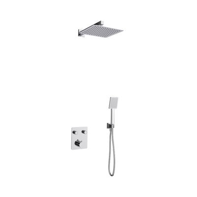 Corsan ANGO chrome shower set with a 25 cm rain shower, concealed tap and shower