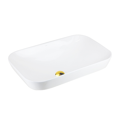 Umywalka nablatowa INTERO UC5580GL prostokątna 530x335x170 mm Złoty korek