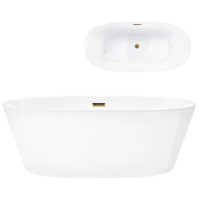 Corsan SALINA freistehende Badewanne 170 x 72 cm Klick-Klack-Stöpsel Golden