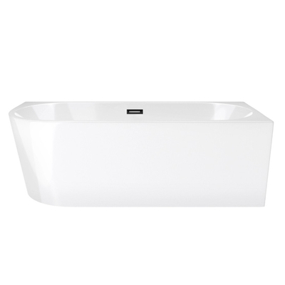 Corsan INTERO freistehende Eckbadewanne SLIM 150 x 75 Rechtsmontage Klick-Klack-Stöpsel Graphit/GunMetal