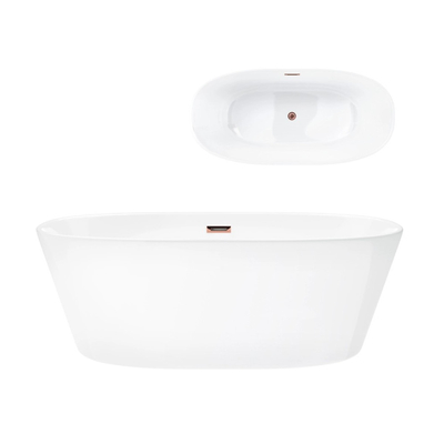 Corsan SALINA freestanding bathtub 170 x 72 cm click-clack plug Copper / Rose Gold