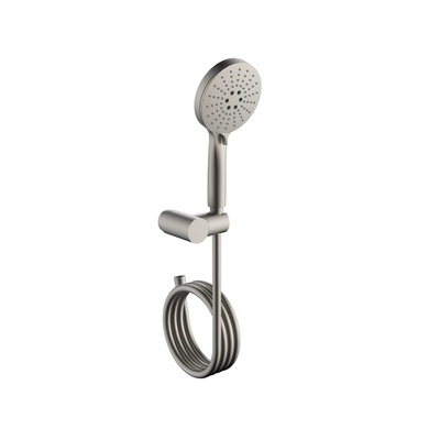 Hand shower LORA CMZ085BSL, with holder and PVC hose; colour: brushed steel