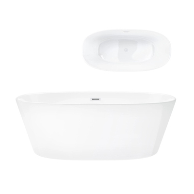 Corsan SALINA freestanding bathtub 170 x 72 cm click-clack plug White