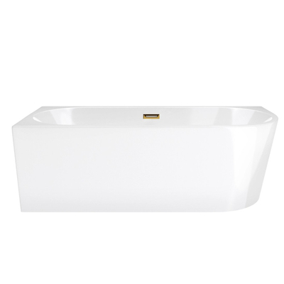 Corsan INTERO freestanding corner bathtub SLIM 150 x 75 Left-hand installation click-clack plug Gold