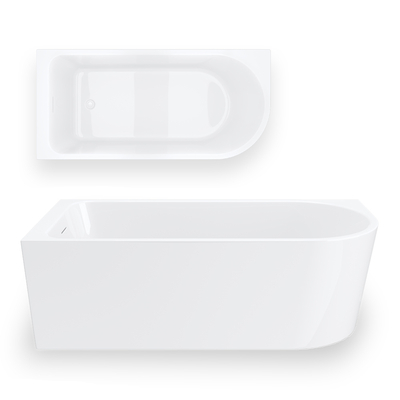 Wanna narożna INVELIA V220LLWH 160x75 cm Montaż lewostronny Korek klik klak Biały