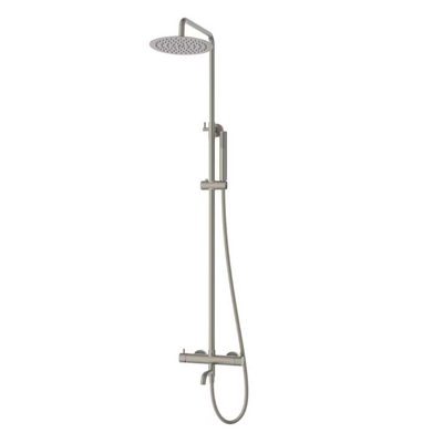 Shower Column LUGO CMN01MBSLW Rain Shower Head 25cm Swivel Spout Brushed Stainless Steel