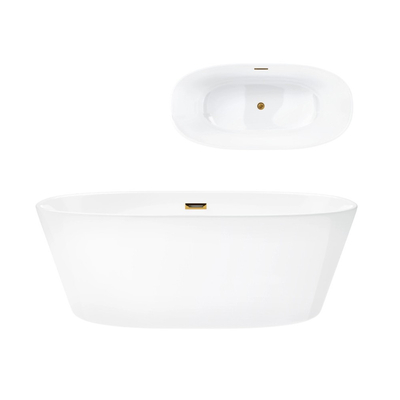 Corsan SALINA freistehende Badewanne 160 x 75 cm Klick-Klack-Stöpsel Golden