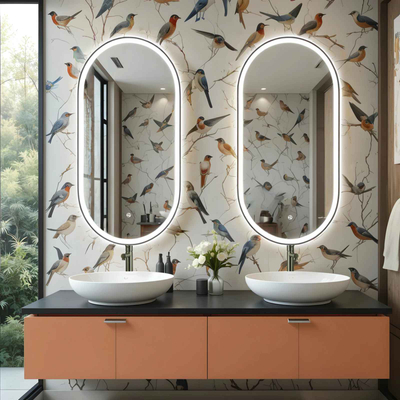 Lustro LED OVO L5010GM ze zmienną barwą 50x100 cm, akrylowa gunmetal