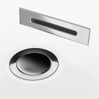 Chrome bathtub set - click-clack plug with cover