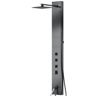 Corsan NEO shower panel Mixer GunMetal steel Spout