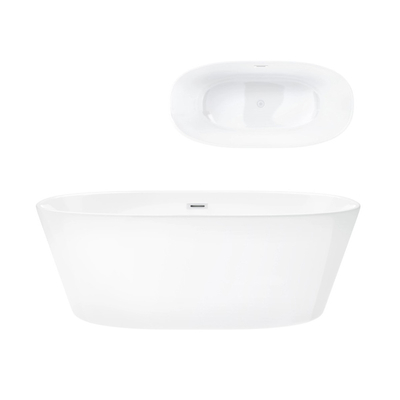 Corsan SALINA free-standing bathtub 160 x 75 cm click-clack plug White
