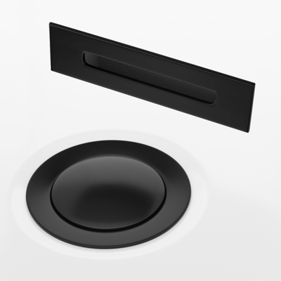 Black bathtub set - click-clack plug with cover