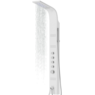 Corsan LED CASCADE sprchový panel Termostat Bílá LED dešťová sprcha Výtok