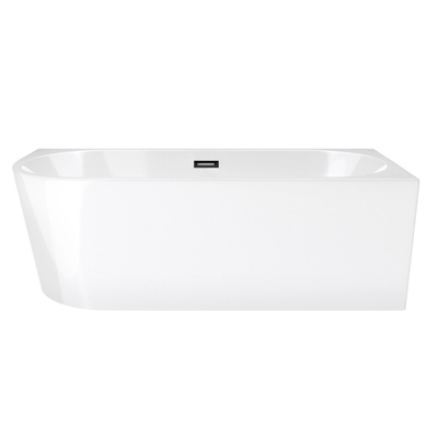 Corsan INTERO freestanding corner bathtub SLIM 150 x 75 Right-hand installation click-clack plug Black