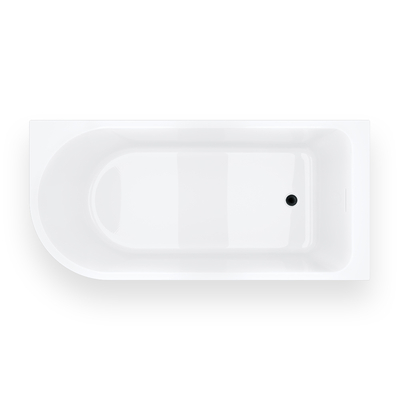 INVELIA V220XLPBL Corner Bath 170x80 cm Right-handed Installation Click-clack Waste Black