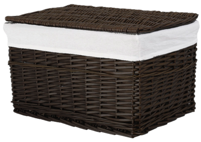 Skrzynia wiklinowa z wyściółką Koszoplotka czarna wenge 52x36x30h