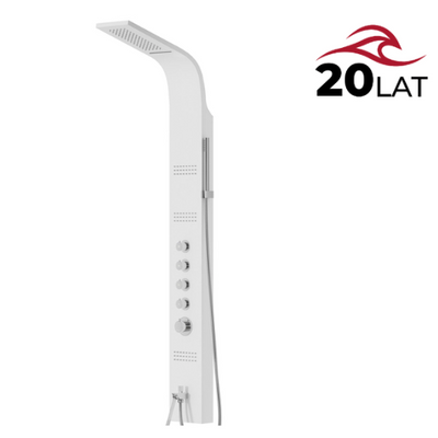 Corsan CASCADE shower panel Thermostat White Spout