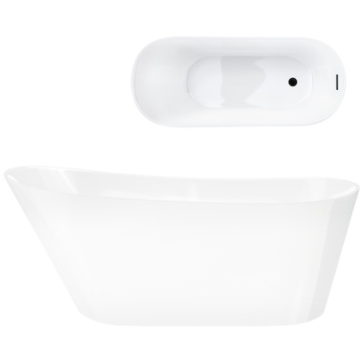 Corsan ESTELLA freestanding bathtub 170 x 74 cm click-clack plug Graphite / GunMetal