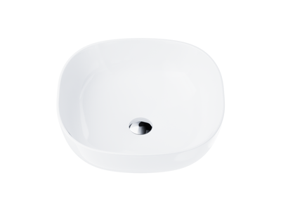 Corsan square countertop washbasin 420x420x145 mm with chrome plug