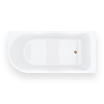 INVELIA V220XLPBGL Corner Bath 170x80 cm Right-handed Installation Click-clack Waste Brushed Gold