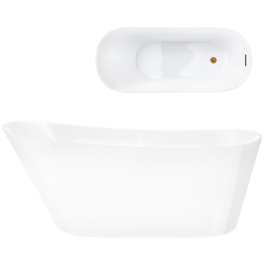 Corsan ESTELLA freistehende Badewanne 170 x 74 cm Klick-Klack-Stöpsel Golden