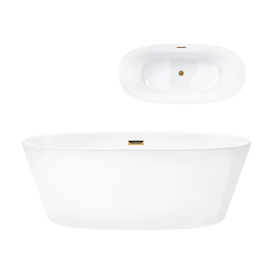 Corsan SALINA freestanding bathtub 170 x 72 cm click-clack plug Gold