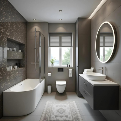 Corsan INTERO freestanding corner bathtub 150 x 74.5 Right-hand installation click-clack plug White