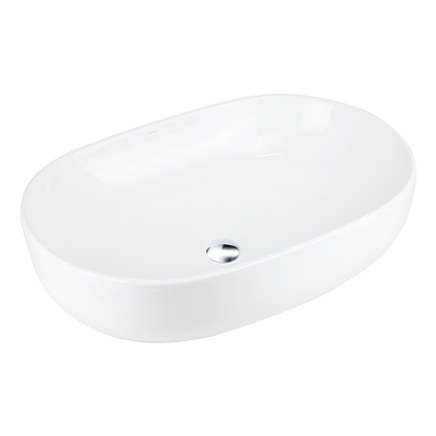 OLVENA UC5566CH Countertop Washbasin 600x425x145mm Oval Chrome Waste